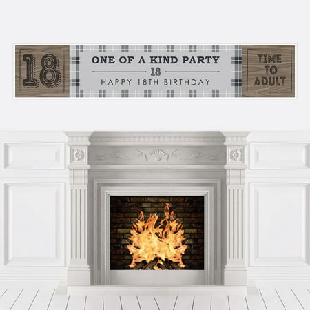 18th Milestone Birthday - Time to Adult - Birthday Party Decorations Party Banner