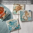 thumbnail image 2 of CounterArt "Monterey Bay" 4 Pack Absorbent Stone Tumbled Tile Coasters 4" Square, 2 of 6