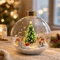 thumbnail image 3 of DefiDgd Lighted Clear Acrylic Christmas Ball Ornament,3D Miniature Snowy Winter Scene Hanging Bauble With Gold Cap for Xmas Tree Holiday Home Decor,Gift, 3 of 7
