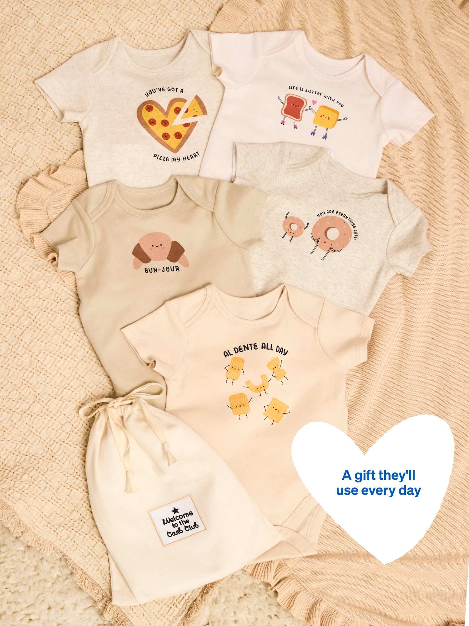 Garanimals Newborn & Baby 100% Cotton Short Sleeve Bodysuits, Sizes 0–18M, 5-Pack