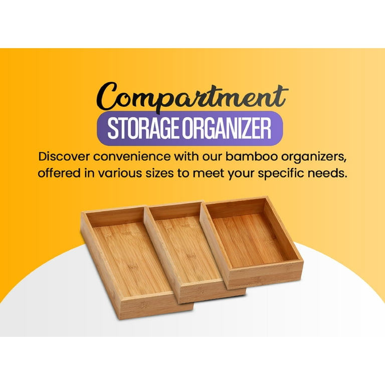 Oyydecor Bamboo Drawer Organizer Storage Box Set 
