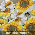 thumbnail image 5 of Sunflower Throw Pillow Covers, Soft Pillowcases with Invisible Zipper, Black White Check Country Yellow Floral Decorative Square Pillow Cushion Covers for Living Room Couch Sofa Bed 16x16 Inches, 5 of 8