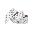 thumbnail image 5 of INSPIRE CHIC Unisex Rectangle Hollow Leather Belts with Alloy Buckle White 27-42 inches-125cm, 5 of 6