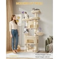 thumbnail image 4 of Cat Tree, 69.3‑Inch Tall Multi‑Level Cat Tower for Indoor Cats with 7 Sisal Scratching Posts, 3 Platforms and 2 Cat Caves, Suitable for Indoor Cats, Beige, 4 of 8