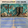 thumbnail image 3 of 1 Pcs 2D Flat License Plate Covers & Frames, Cowboy Boots Winged Cross For Decorative Front, Waterproof For Decoration Aluminum License Plate Covers & Frames Cover For Men Women, 12" X 6", 3 of 7
