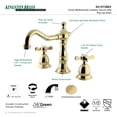 thumbnail image 3 of Kingston Brass KS1972BEX Robinet de Lavabo à Large Diffusion avec Poignée Croisée et Ressorts en Laiton Poli, 3 of 3