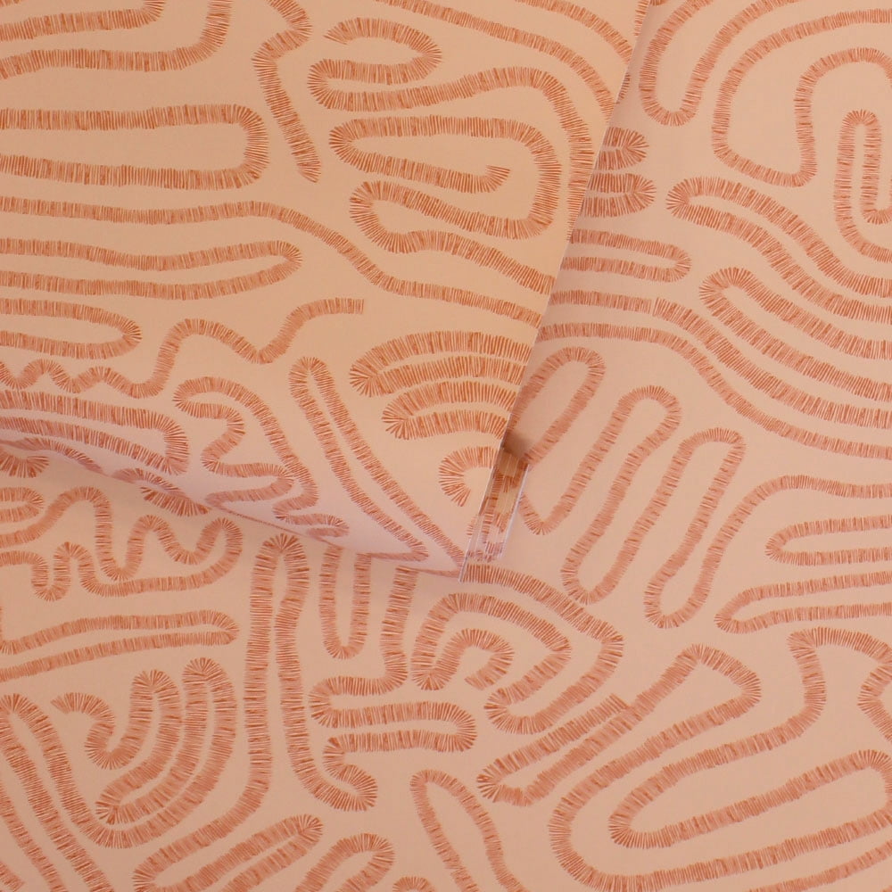 Tempaper Sketch Rouge Peel and Stick Wallpaper, 20.5" x 16.5'