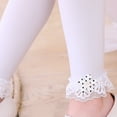 thumbnail image 5 of Cheers.US  Girls Cable Knit Leggings Cotton Lace Flower Classic Solid Footless Tights Ankle Pants for Kids, 5 of 6