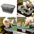 thumbnail image 6 of Foldable Storage Box with Tabletop Conversion | Large Capacity | Water prevent Plastic | Hidden Handles | Portable Organizer for Camping, Picnic, Home | 47x28.5x23.5cm | Khaki/Gray/Army Green, 6 of 6