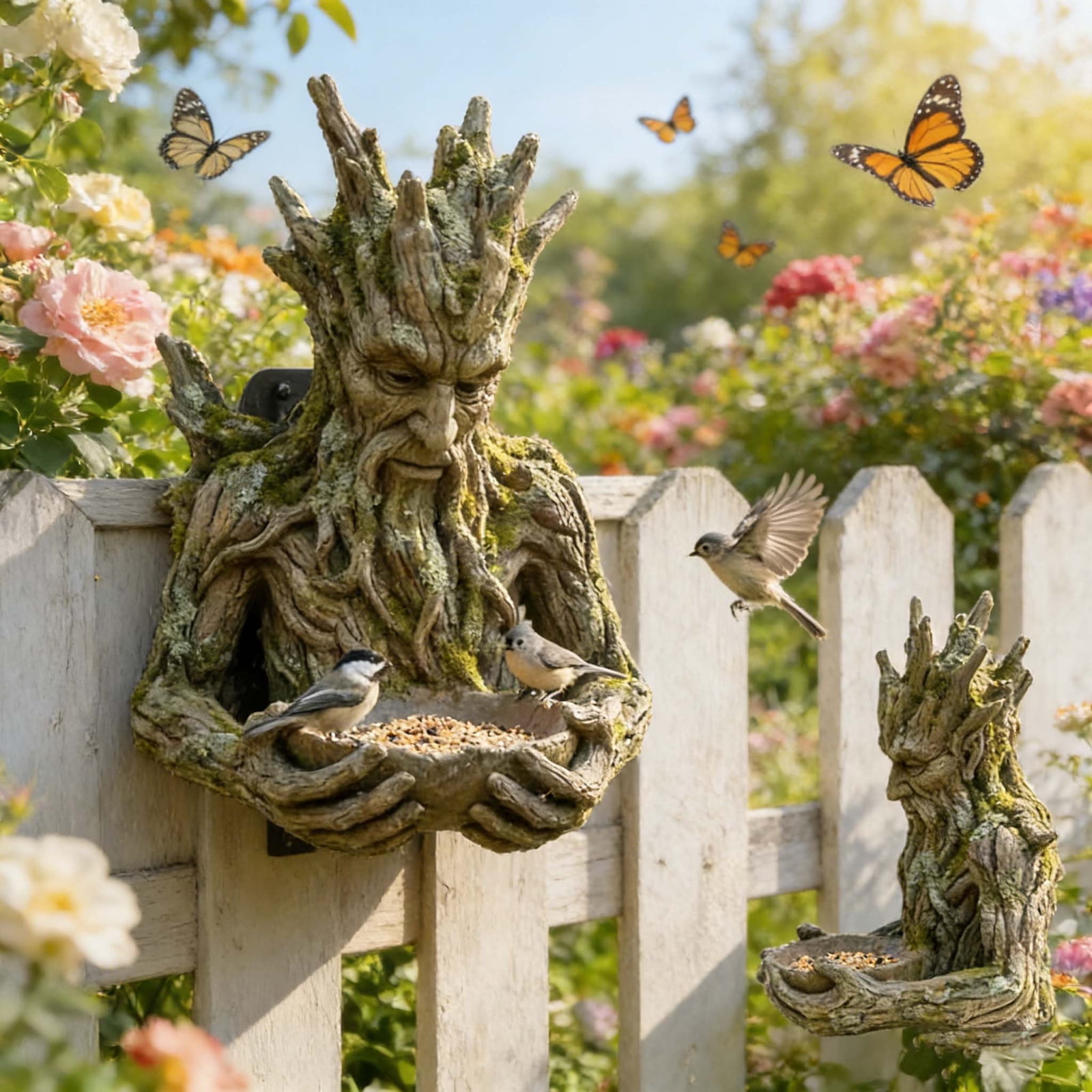 Feeder Clearance! Easter Tree Faces Decor Outdoor Bird Feeder - Whimsical Tree Face Garden Decoration - Wallmounted Statue Bird Feeders for Outdoors Hanging - Easter Gifts for K*ids Women Men Mom Dad