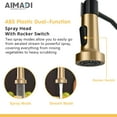 thumbnail image 2 of Grifo de cocina negro AIMADI con pulverizador abatible de una sola manija, 2 of 7