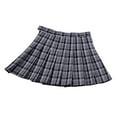 thumbnail image 5 of Rewenti Skirt for Women Plaid Pleated A-Line Skirt Anti-Burnout High Waist Short Skirt Gray 12(XXL), 5 of 5