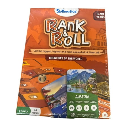Skillmatics Rank & Roll Countries of the World Game – Educational Family Board Game for Kids Ages 8 