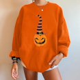 thumbnail image 2 of Sweat-shirts à Imprimé Citrouille Halloween pour Femmes Pull à Manches Longues Pull Col Rond, 2 of 6