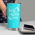 thumbnail image 6 of Best Mom Ever Tumbler - 20 oz Christmas Gift for Mother Stainless Steel Mint Coffee Travel Mug - Mama Birthday Tumblers Gifts Idea - Great Present Set for your Mommy, 6 of 6