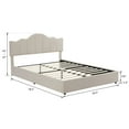 thumbnail image 2 of VECELO Full Size Platform Bed Frame with Charging Station, Modern Adjustable Height Headboard Tufted Upholstered Full Bed Frame, No Box Spring Needed, Beige, 2 of 8