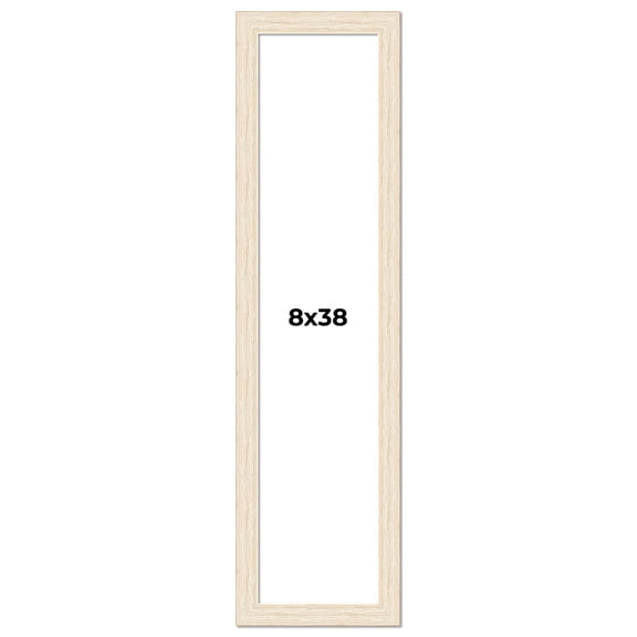 8x38 Frame White Real Wood Picture Frame Width 1.5 inches | Interior Frame Depth 0.5 inches | Barn
