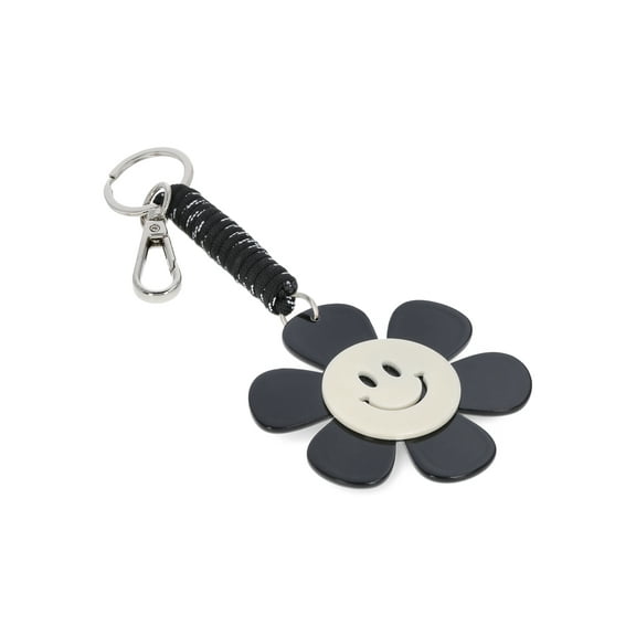 No Boundaries Women's Hands Free Bag Charm, Black/White Flower Bungee