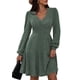 thumbnail image 1 of Vestido PRETTYGARDEN 2025 Otoño Cuello en V Manga Larga Verde Oscuro Talla L, 1 of 8