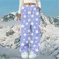 thumbnail image 4 of Pajama Pants for Women Floral Printed Elastic Waist Pajama Bottoms Casual Comfy Loose Cotton Sleepwear Plus Size Full Length Pants with Pockets S-2XL, 4 of 5