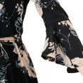 thumbnail image 4 of Robe Florale Femme Été Coréenne Ajustée Fine Manches Évasées Tempérament Robe à Col en V Grande Taille, 4 of 9