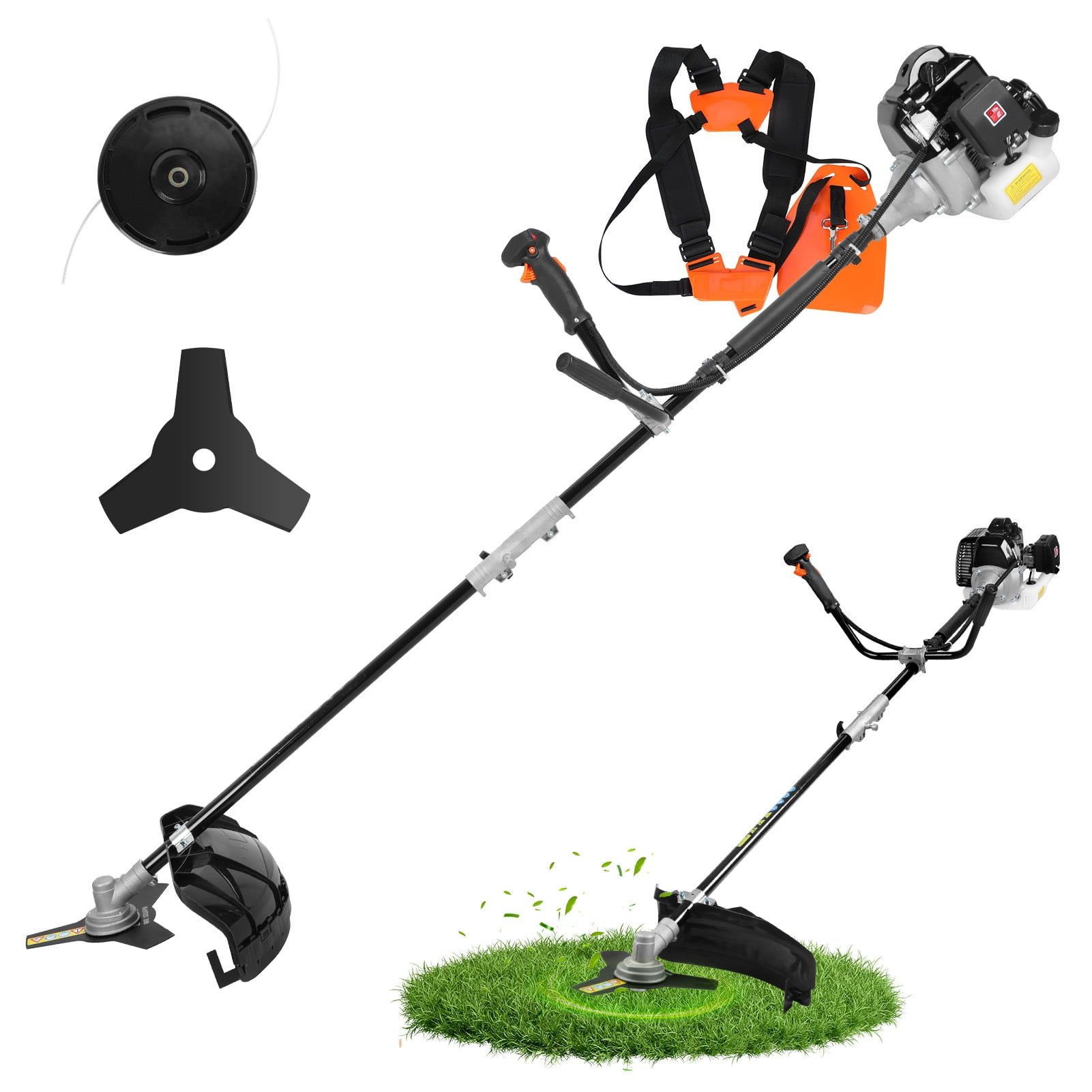 AquaAurix Weed Wacker Gas Powered, 52cc 2 Cycle Weed Eater (Engine Model: 1E44F-E), Powerful Cordless String Trimmer, 18-Inch Cutting Path, Brush Cutter