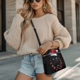 thumbnail image 4 of HELLHERO Waterproof Satchel Bag for Daily Use Travel, Stylish Lightweight Sling Bag, Black Cat Santa, 4 of 7
