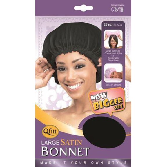 Qfitt Large Satin Bonnet 157 Black
