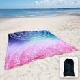thumbnail image 2 of Sunlit 85" x 72" Blue and Pink Mandala Beach Blanket, 2 of 7