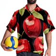 thumbnail image 4 of Fruit Men's Short Sleeve Spread Collar Button Down Beach Print Casual Shirts, 4 of 6