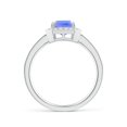 thumbnail image 2 of ANGARA Natural 1.5 ct Tanzanite Engagement Ring with Diamond Halo in 14K White Gold for Women (Size-8x6mm) | December Birthstone, Anniversary, Jewelry Gift for Women | Natural Tanzanite Ring, 2 of 9