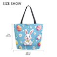 thumbnail image 5 of FORMRS Womens Canvas Tote Bag with Zipper Inner Pocket Shoulder Handbag, Easter Bunny Pattern, 5 of 7