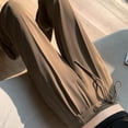 thumbnail image 3 of Pantalones casuales de cintura alta y pierna ancha para mujer, pantalones rectos con botones, 3 of 6