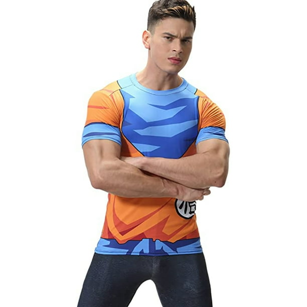 Cosfitness Anime Workout Shirt Dragon Ball Cosplay Fitness Clothes Dbz Goku Go Kanji 2.0 3d Muscle Compression Training T Shirt For Men Lite Series