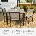 thumbnail image 6 of DuroGreen Park City 40" Square Dining Table Made With All-Weather Tangent Sustainable Lumber, High End Outdoor Dining Table, No Maintenance Furniture, Easy Assembly, USA Made, Black with Weather Wood, 6 of 7