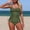 Army Green, variant on Blmnix Womens Bathing Suit Long Torso Swimsuits Modest Swimsuits Two Piece Swim Tops Scoop Neck Women's One-Piece Swimsuits,M