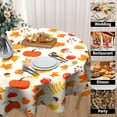 thumbnail image 4 of Fall Pumpkin Round Table Cloth - Autumn Maple Leaf Tablecloth 60 Inch Harvest Mushroom Pine Cones Tablecloths Thanksgiving Table Cover Decorative for Kitchen Dining Holiday Farmhouse, 4 of 6