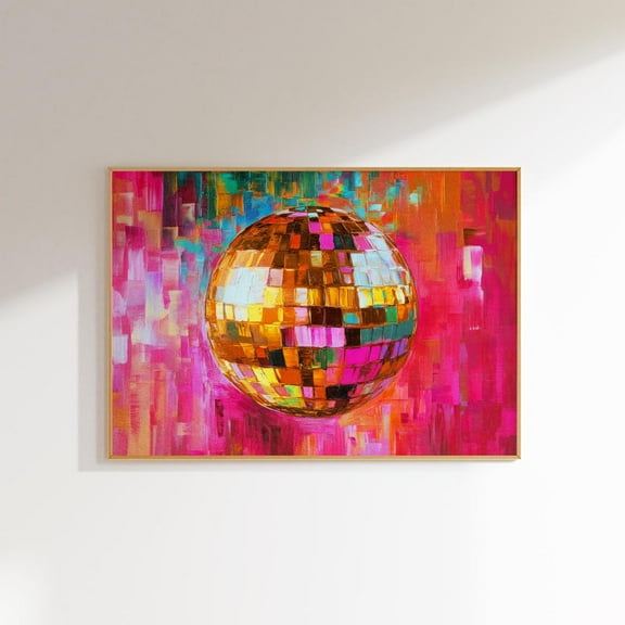 Colorful Disco Ball Print Maximalist Wall Art Dopamine Decor, Colorful Wall Art Maximalist Decor, Unique Art Dorm Room Prints Funky Decor Wall Art, Modern Wall Decor, 8x12 UNFRAMED