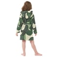 thumbnail image 7 of FORMRS Niños Bathrobe Unisex Hooded Robe Soft Plush Pajamas Sleepwear, Size 7-9T, Black Abstract, 7 of 7