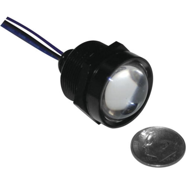 Letric Lighting Co. Royal Flush 1 Po. OD. G2 LED, Noir avec LED Rouge (2 Fils)