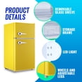 thumbnail image 5 of Tacool 3.5 Cu.ft Retro Mini Fridge with Freezer, 2 Door Small Refrigerator with 7 Adjustable Thermostat for Home, Yellow, 5 of 6