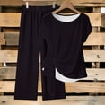 thumbnail image 2 of Sentmoon Women Two Piece Outfits Sets Womens Spring Tops and Running Pants Short Sleeve Crew Neck Womens Summer Blouses Loose Fit Women Workout Tops for Beach and Vacation S-2XL, 2 of 6