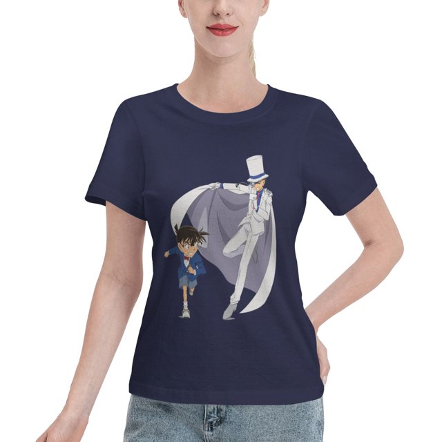 Women's Basic Short Sleeve T-Shirt Conan and Kaito Kidd
