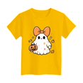 thumbnail image 6 of Xudanell Toddler Halloween Tshirts Cute Pumpkin Trendy Casual Tee Boy Girl Short Sleeve Tops, 6 of 6