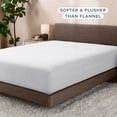 thumbnail image 3 of Bare Home Cozy Fleece Fitted Sheet - Extra Plush Polar Fleece - Deep Pocket Bed Sheet - Full, White, 3 of 7