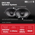 thumbnail image 4 of MB Quart Discus 5x7" & 6x8" 2 Way Car Audio Coaxial Speakers, 100W Peak, Pair, 4 of 11