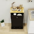 thumbnail image 4 of Tilt Out Trash Cabinet 10 Gallon Wooden Free Standing Laundry Sorter Cabinet,Recycling Cabinet with Hideaway Drawer,Tilt Out Trash Cabinet Can Bin Kitchen, 4 of 10