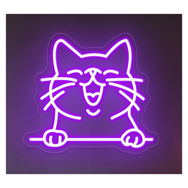 Letrero De Neón LED Con Forma Gato, Ideal Para Decorar La Pared Tu Habitación, El Hogar, Tiendas Mascotas, Salas Juegos, Bares 45cm