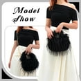 thumbnail image 6 of Faux Fur Tote Bag for Women Y2K Fluffy Handbag Purse Small Cute Plush Shoulder Bag Furry Hobo Bag with Chain, 6 of 7