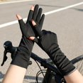 thumbnail image 2 of Ticikt Women MidâLength Sun Protection Gloves, Breathable Thin Nonâ Gloves for Driving Cycling,Black, 2 of 4